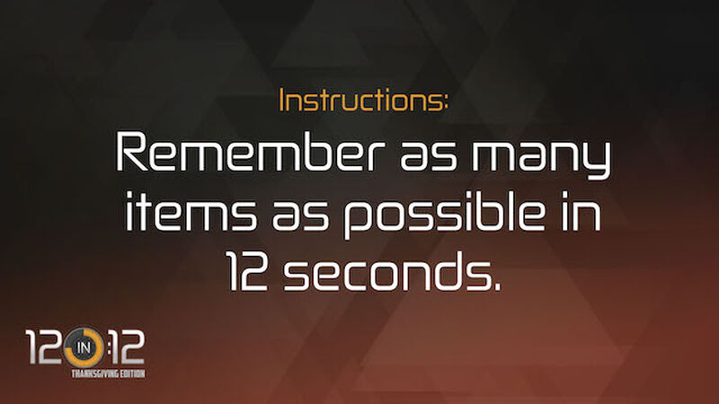 12 in 12: Thanksgiving Edition